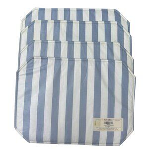 Waverly Kismet Wedgewood 13x18 Reversible Placemats Blue Stripe Polka Dot Set of